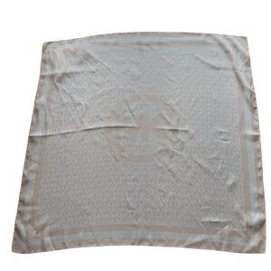Michael Kors Powder Blush Logo Monogram Square Scarf Wrap Pink Beige‎ OS NWT